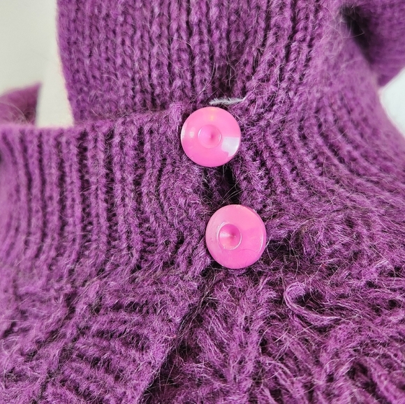 60s Purple RBK Importers CardiganSweater Coat Kimlon - Picture 5 of 14